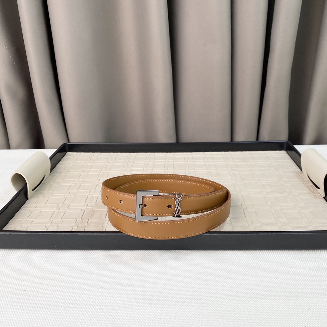 YSL Saint Laurent Leather Belts 1:1 Mirror Version