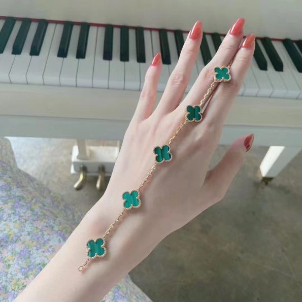 Van Cleef Bracelet Dupe, Green Clover Bracelet