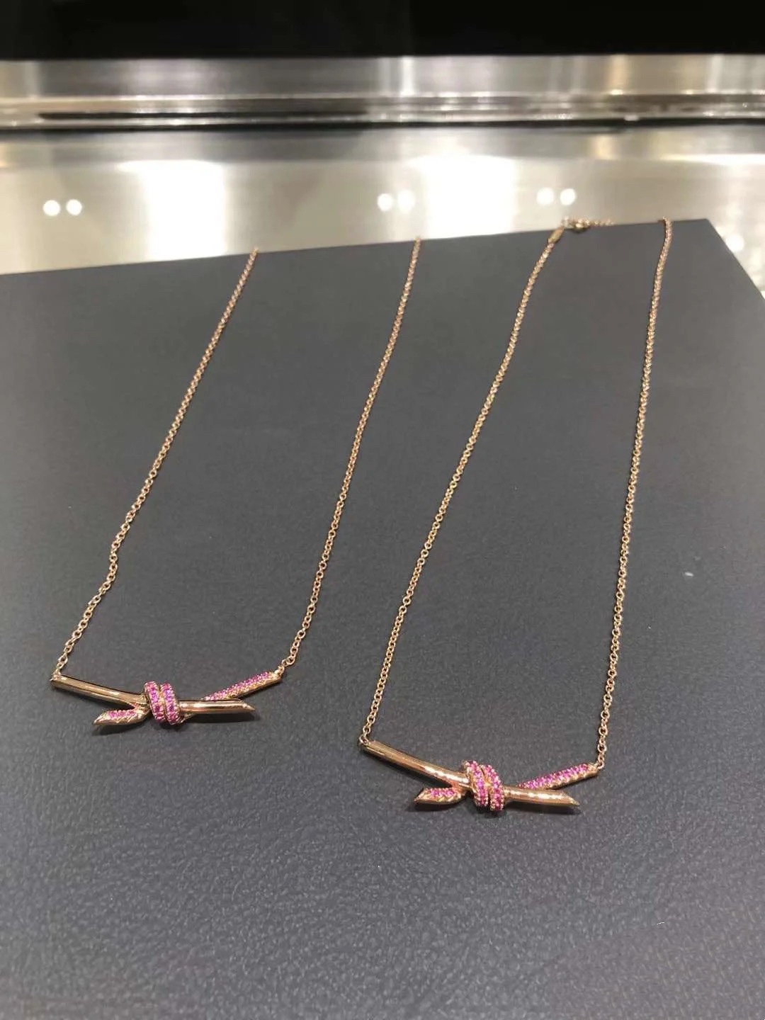 Tiffany Knot Necklace, Pink Diamond