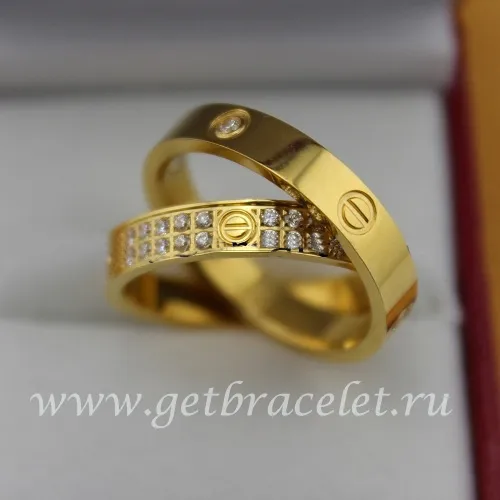 Fake Cartier LOVE Ring Yellow Gold Diamonds
