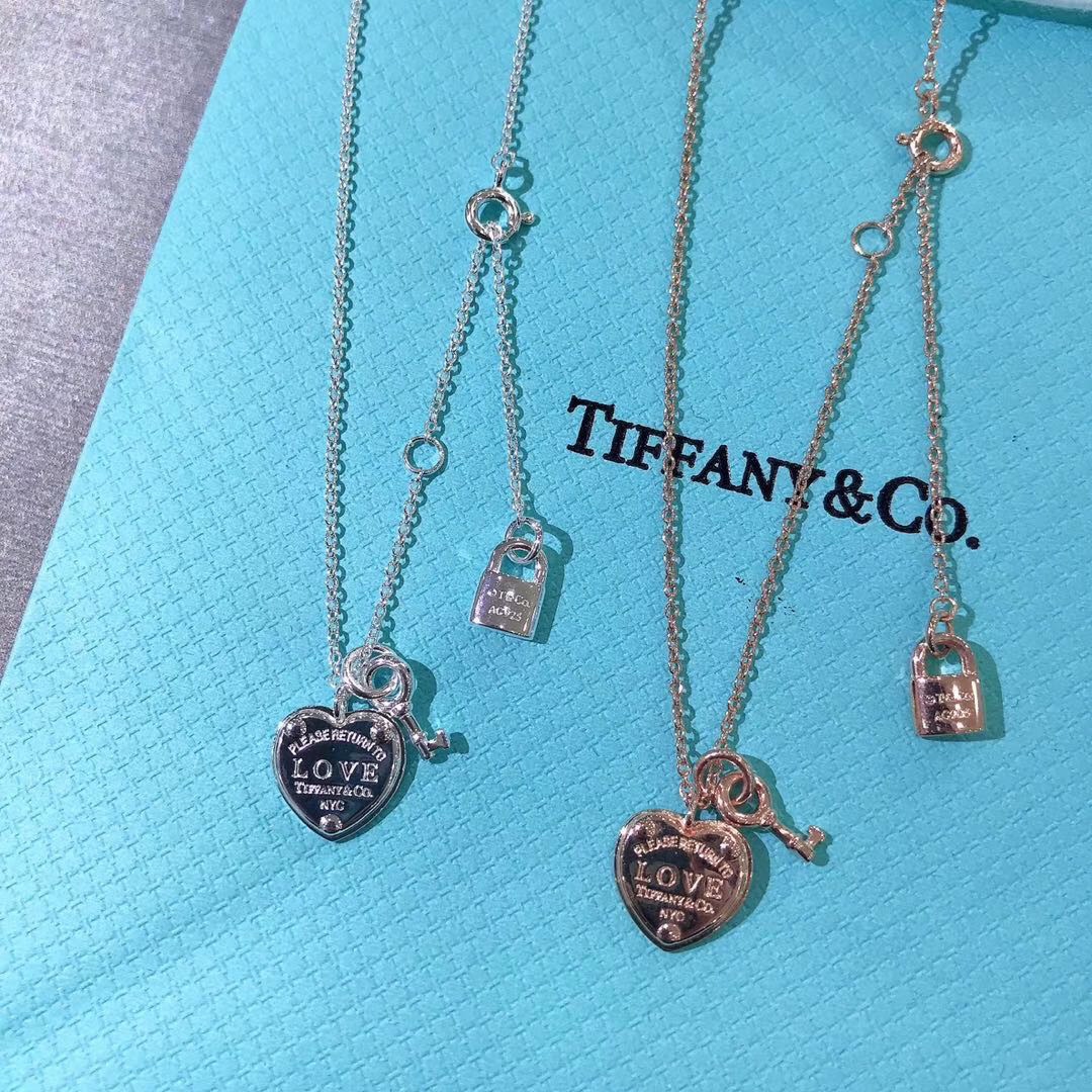 Return to tiffany love heart tag key necklace