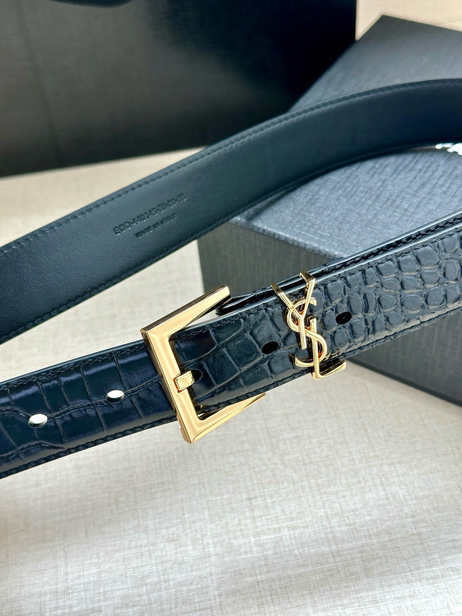 YSL Saint Laurent Leather Belts 1:1 Mirror Version