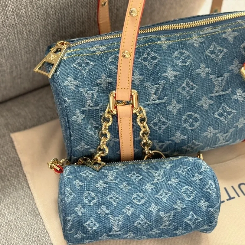 Louis Vuitton LV Denim PAPILLON Handbag Shoulder Bag (Replica)