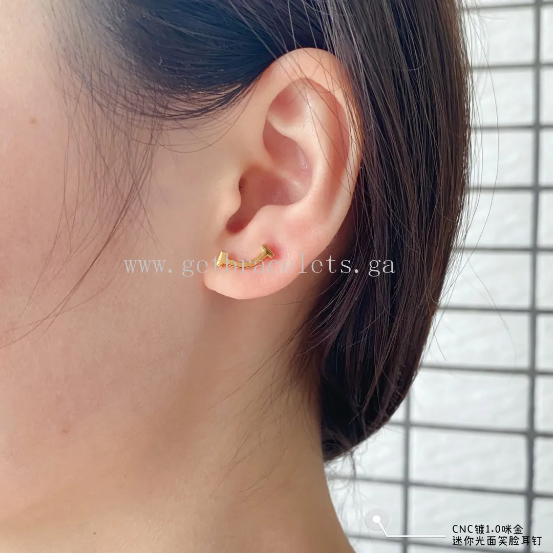Tiffany T Smile Earrings Yellow Gold/Rose Gold/White Gold