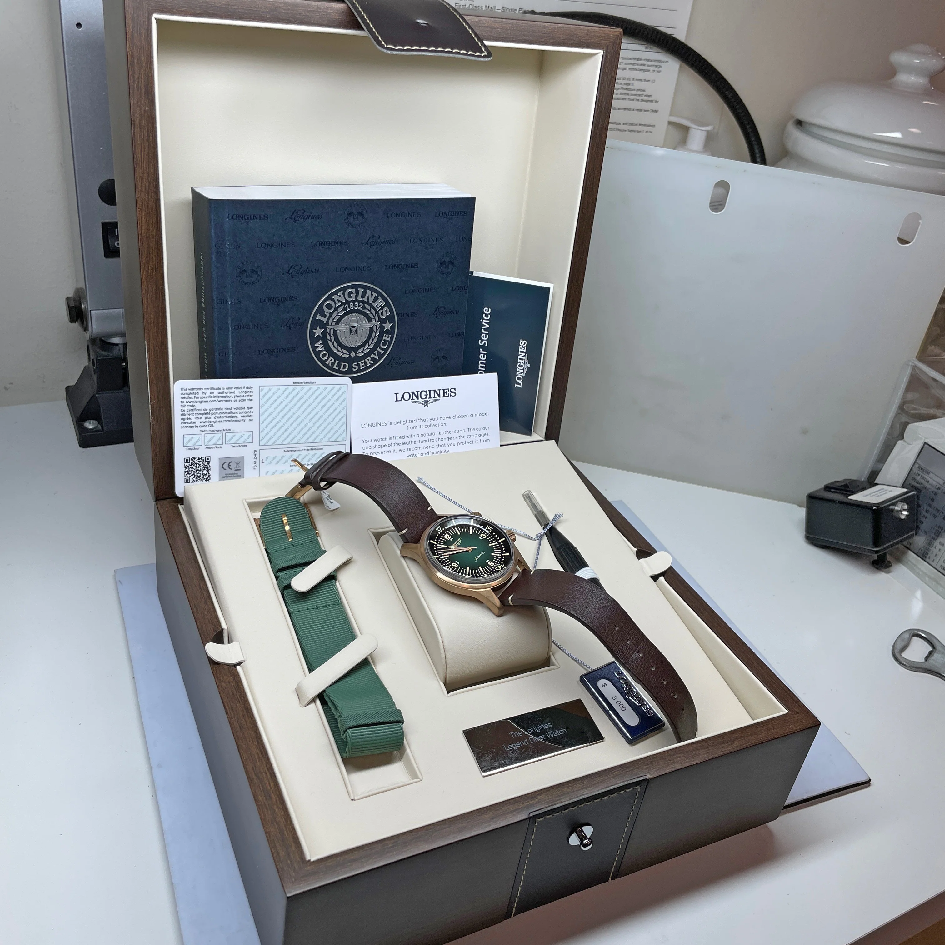 Legend Diver 42MM Automatic Green Bronze Case Nato Watch L37741502