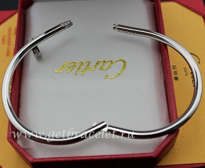 Copy Cartier Juste Un Clou Bracelet White Gold Diamonds B6037915