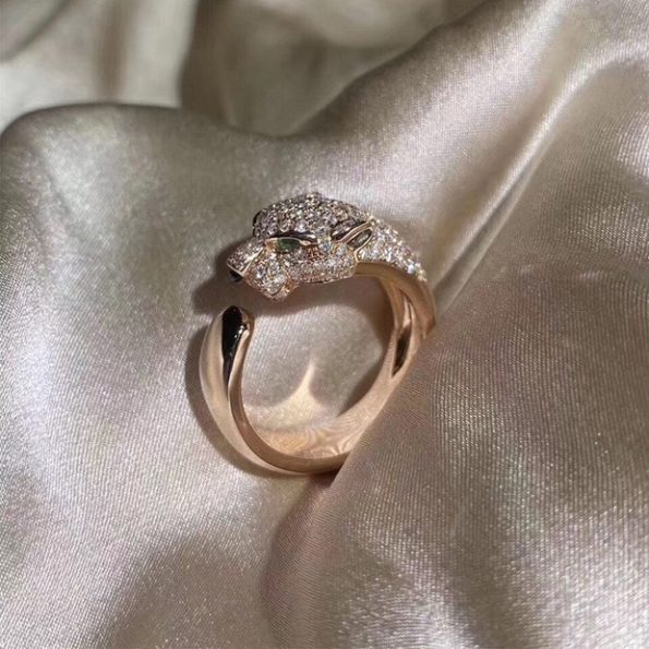 Cartier Leopard Head Ring Dupe with Diamonds