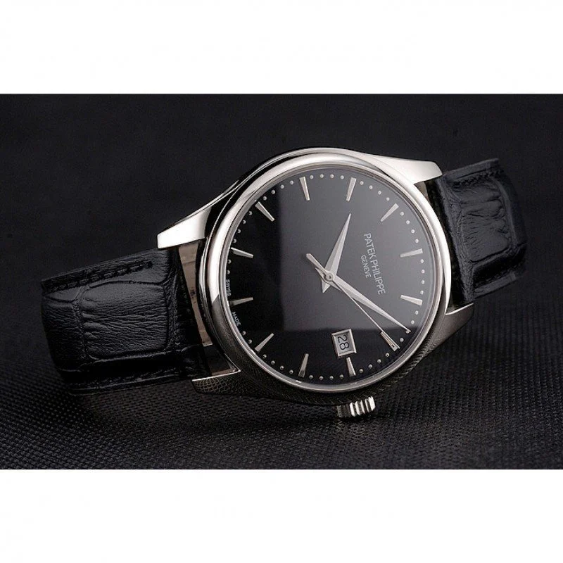 Calatrava Black Dial 41 mm, Stainless Steel