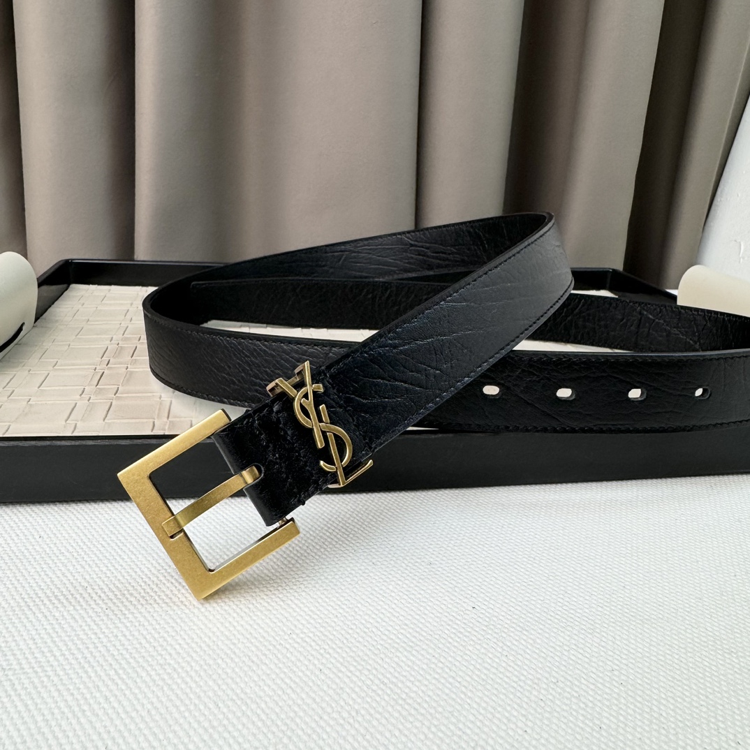 YSL Saint Laurent Leather Belts 1:1 Mirror Version