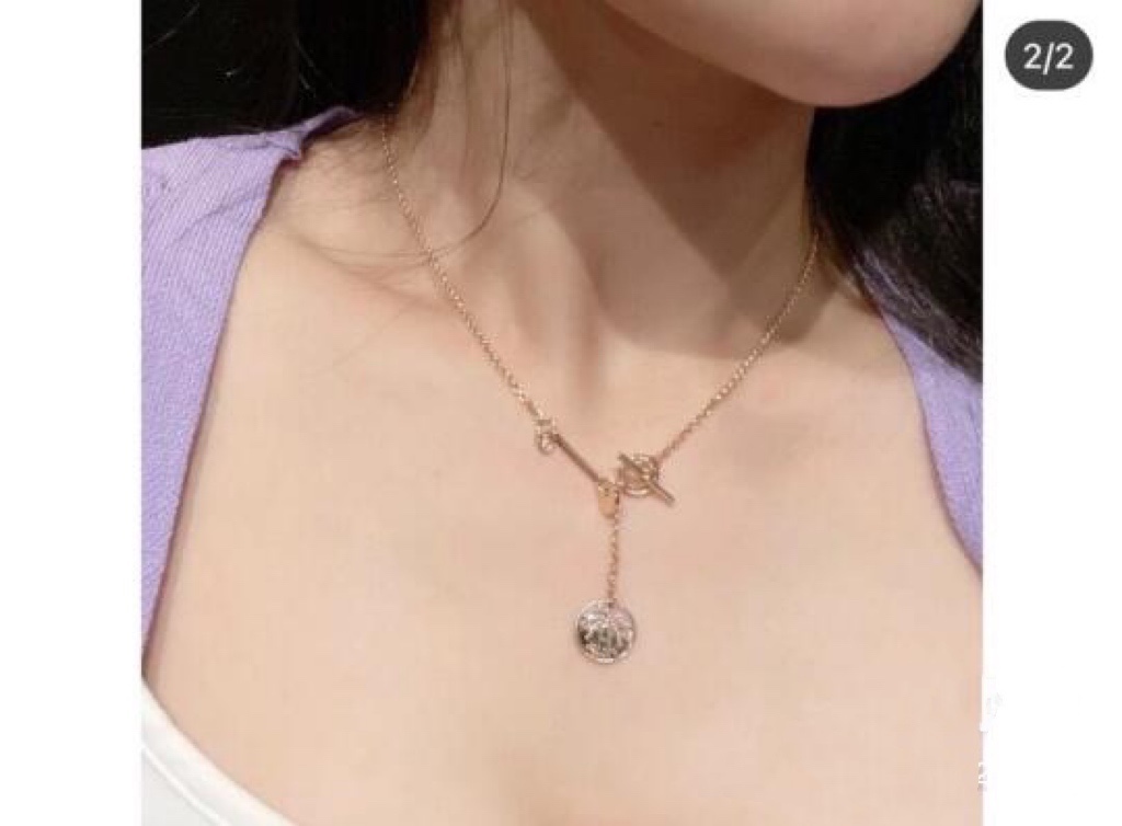 Hermes Coin Necklace, Rose Gold