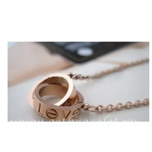 Imitation Cartier Love Necklace Pink Gold B7212300