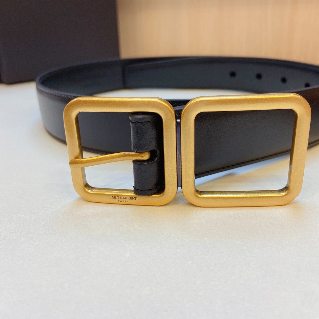 YSL Saint Laurent Leather Belts 1:1 Mirror Version