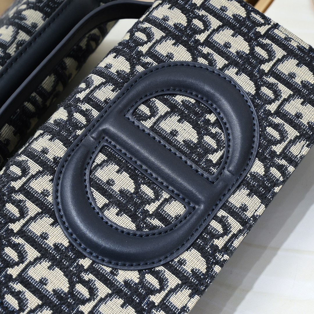 Dior CD Signature Mini Chain Handbag Blue Shoulder Bag Handbag