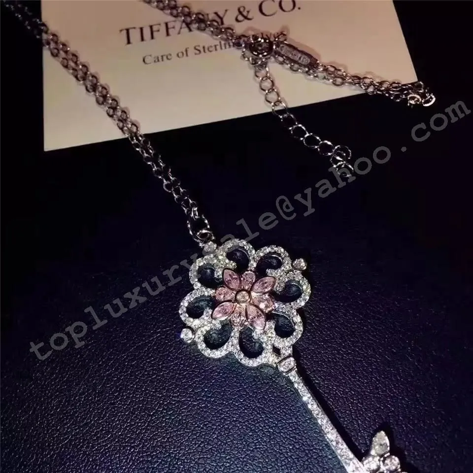 Tiffany Keys Enchant Primrose Key Pendant Necklace Gemstones Jewelry D.C. Sale Women GRP06428