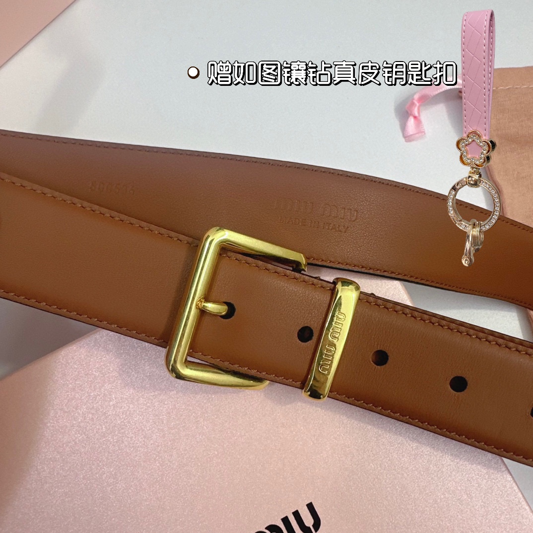 MiuMiu Leather Belts 1:1 Mirror Version