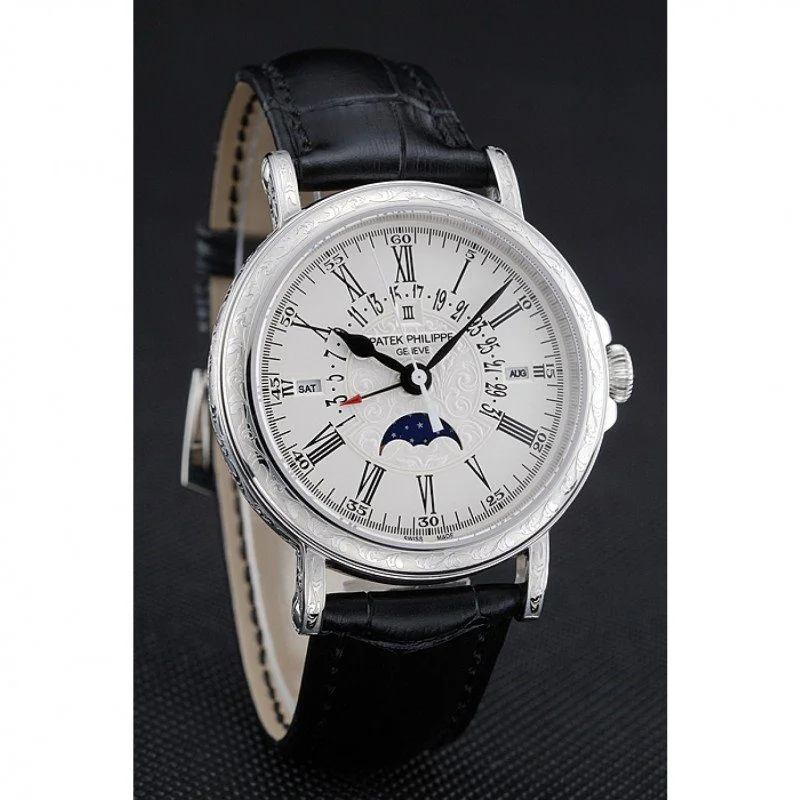 Perpetual Calendar Dial White 40 mm, Stainless Steel
