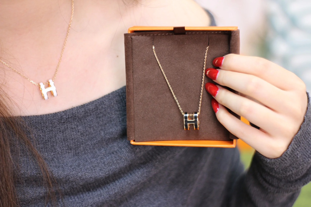 Hermes Pop H pendant, Black & White Enamel