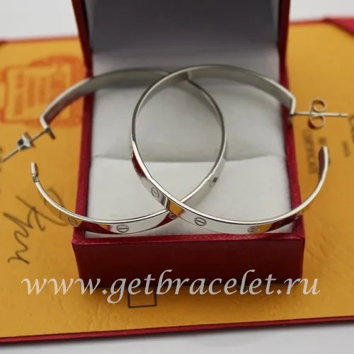Replica Cartier Love Earrings White Gold B8028300