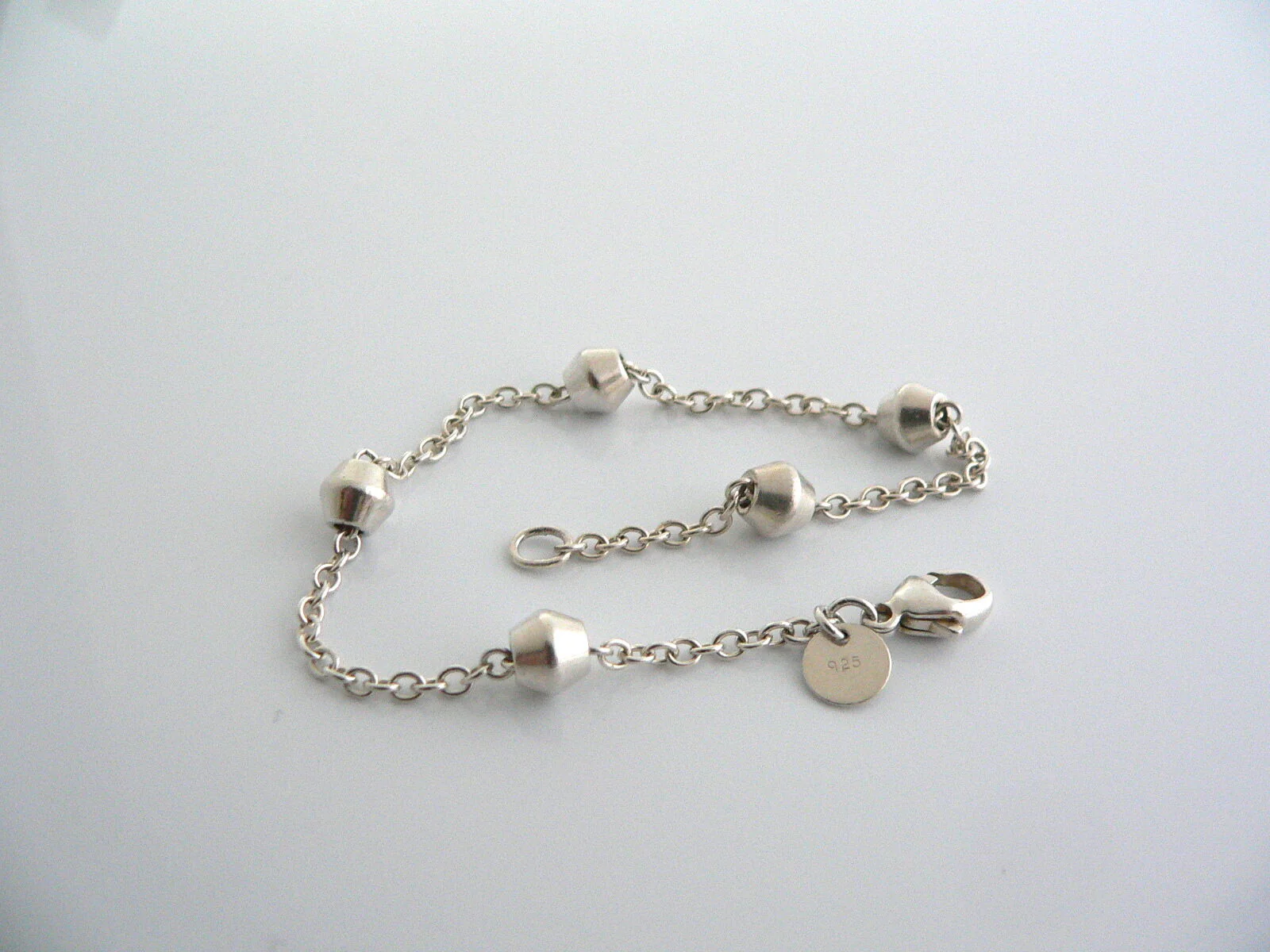 Tiffany & Co Silver Barrel Bead by  the Yard Bracelet Bangle Rare Gift Love