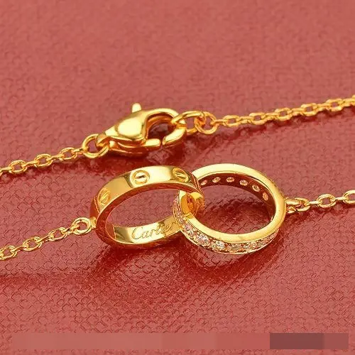 Cartier Love Necklace Yellow Gold Rings With Diamonds
