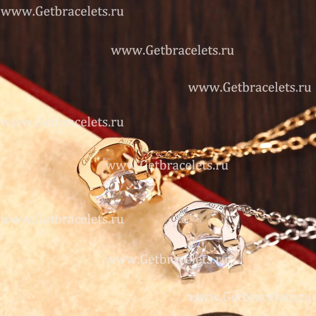 Replica C DE Cartier Necklace Rose Gold with Diamons N7413300