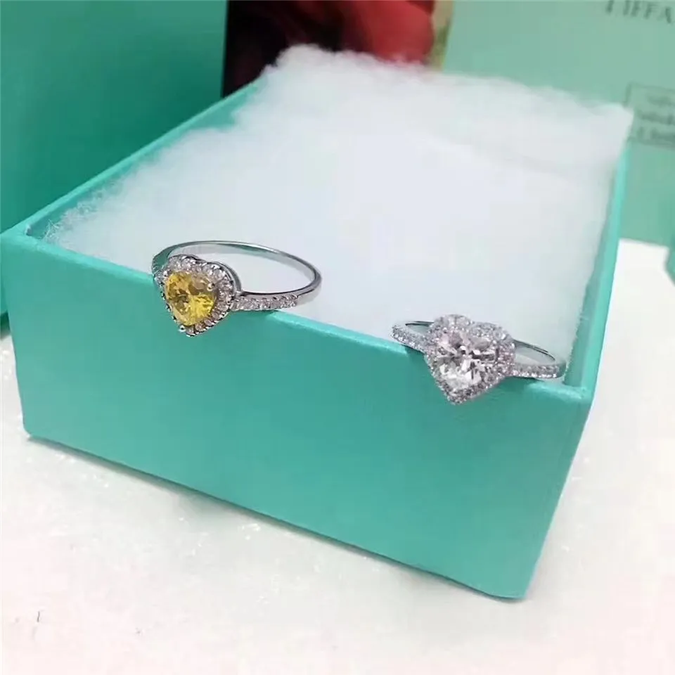 Tiffany Soleste Heart-shaped Ring Yellow/White Crystals Gorgeous Jewelry New York Fashion 28681178