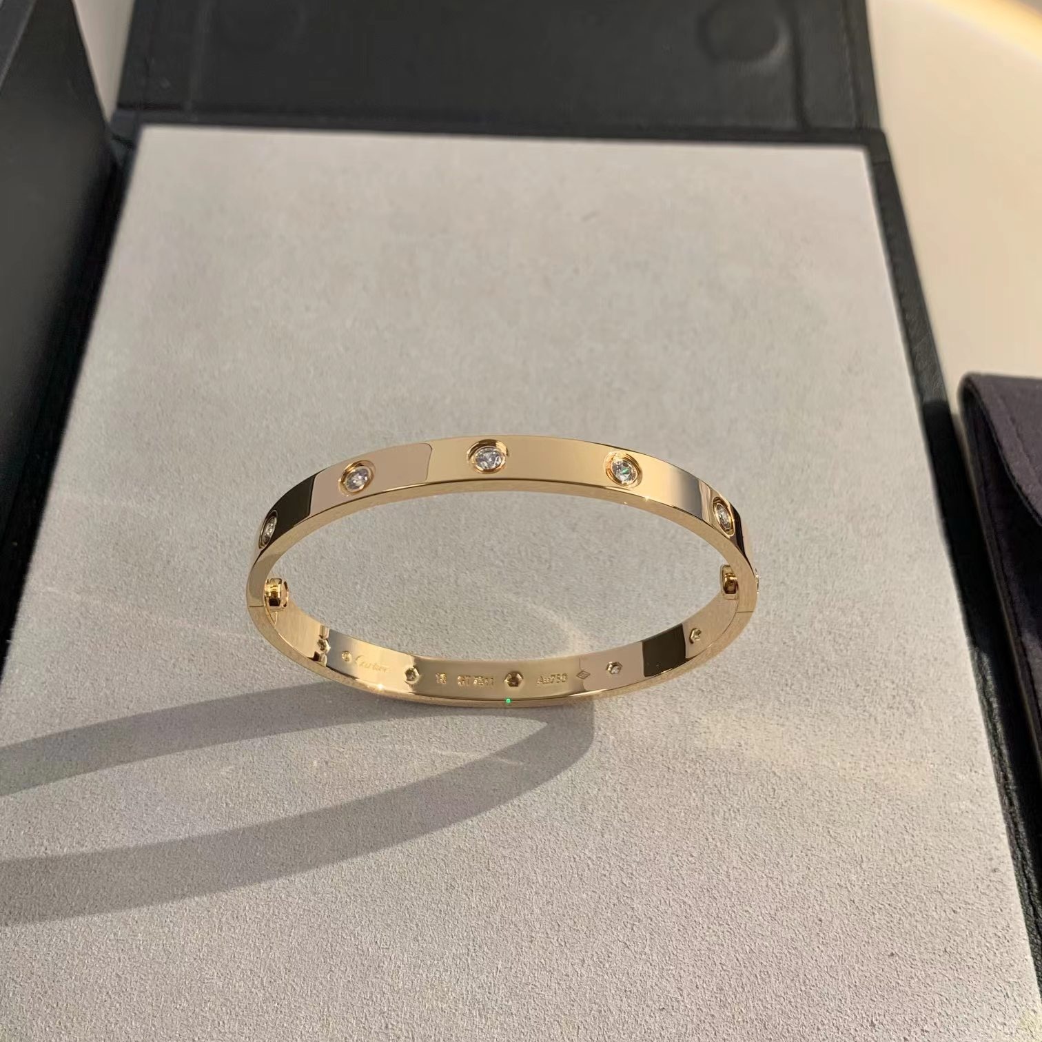Cartier Love Bracelet with Ten Diamonds in Rose Gold