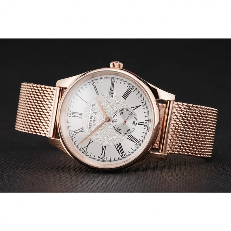 Calatrava Small Seconds Dial White 40 mm, Rose Gold Plated