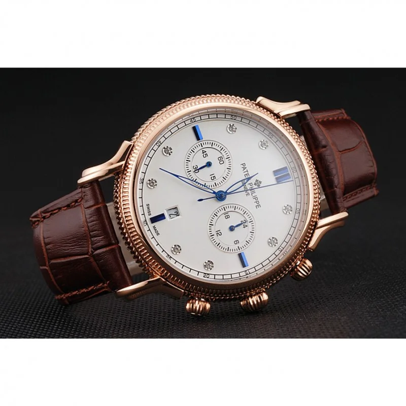 Chronograph White Dial White 40 mm, Rose Gold Plated