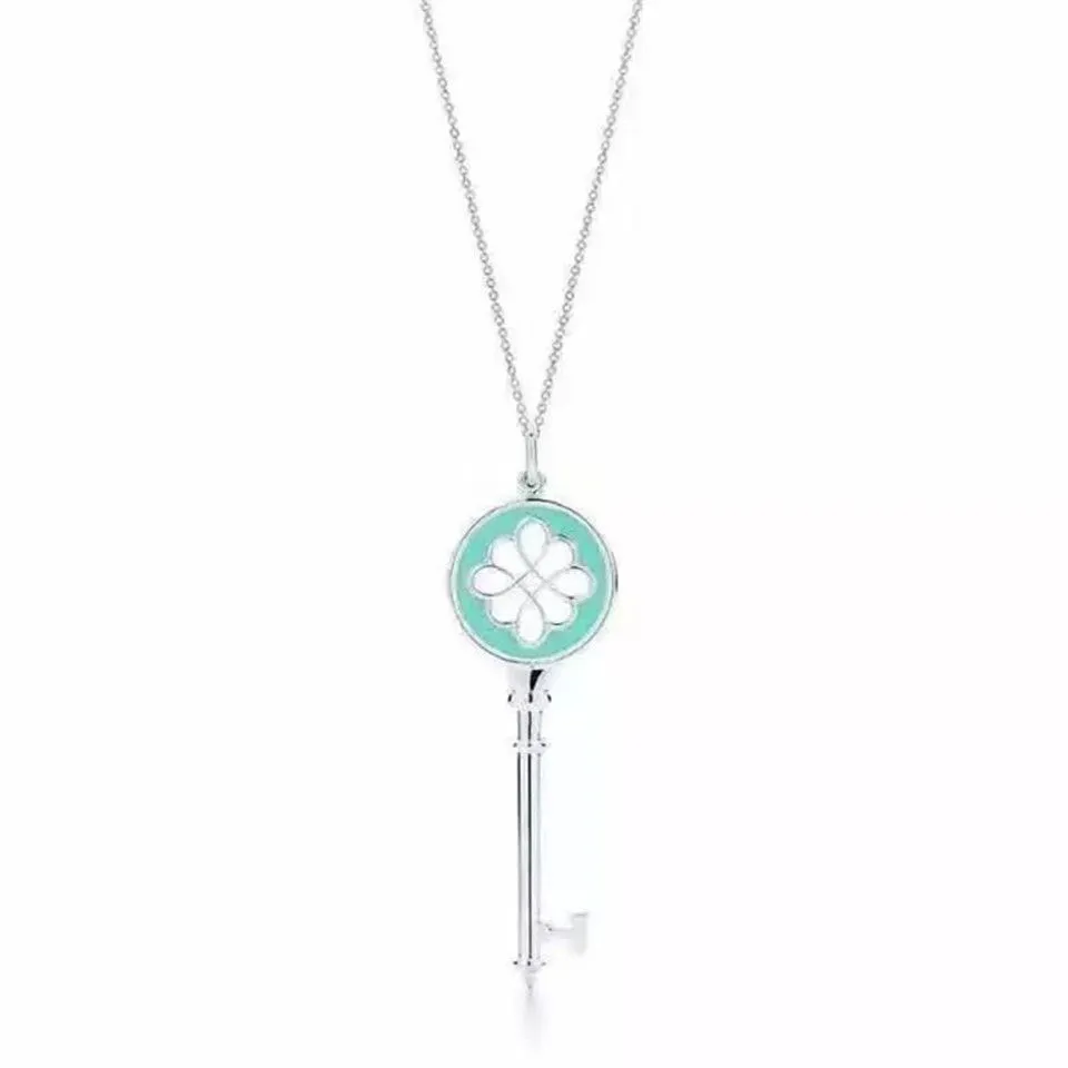 Imitation Tiffany Keys Knot Key Pendant Blue Enamel Necklace Sterling Silver Price Dubai