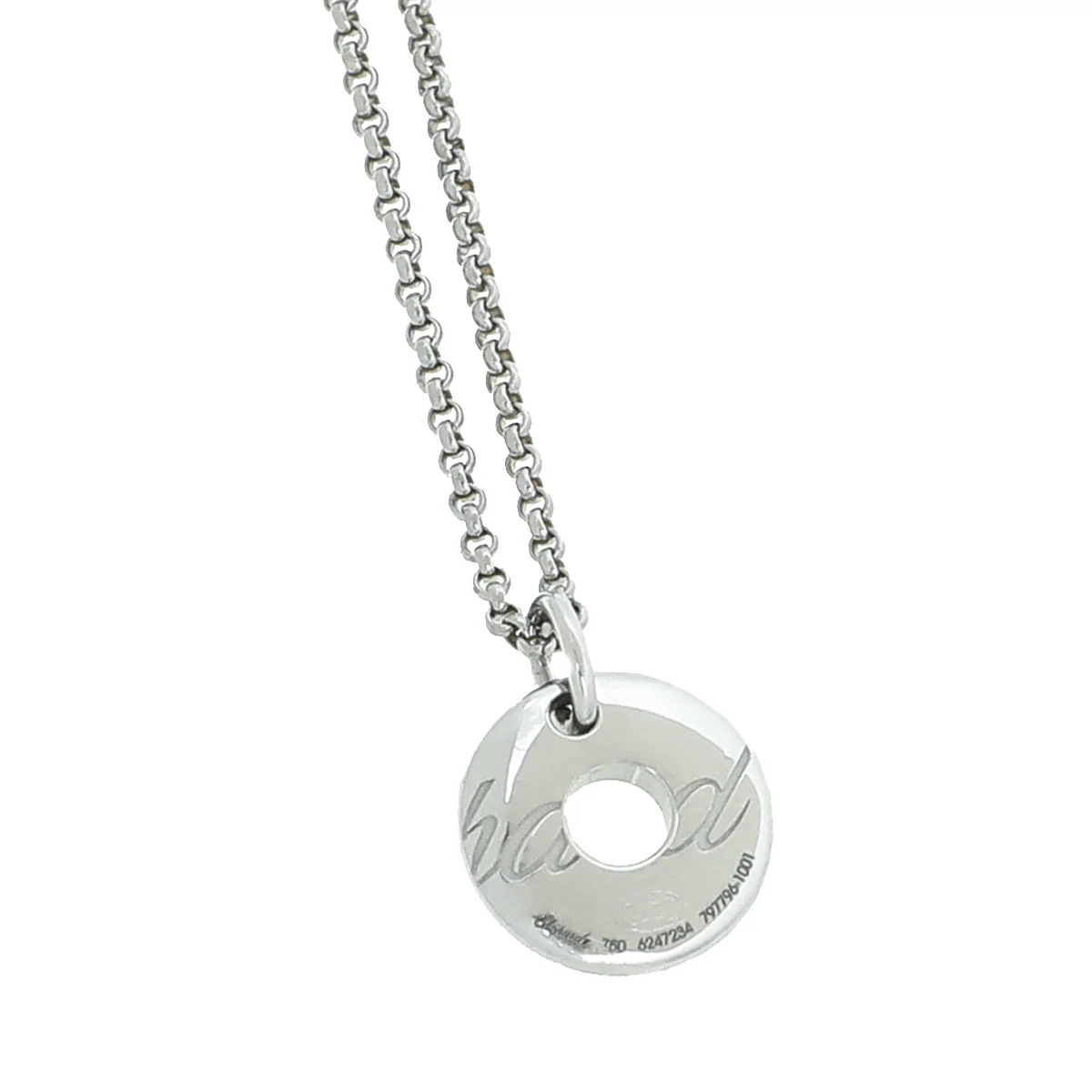 Chopard 18K White Gold Chopardissimo Disc Pendant Necklace