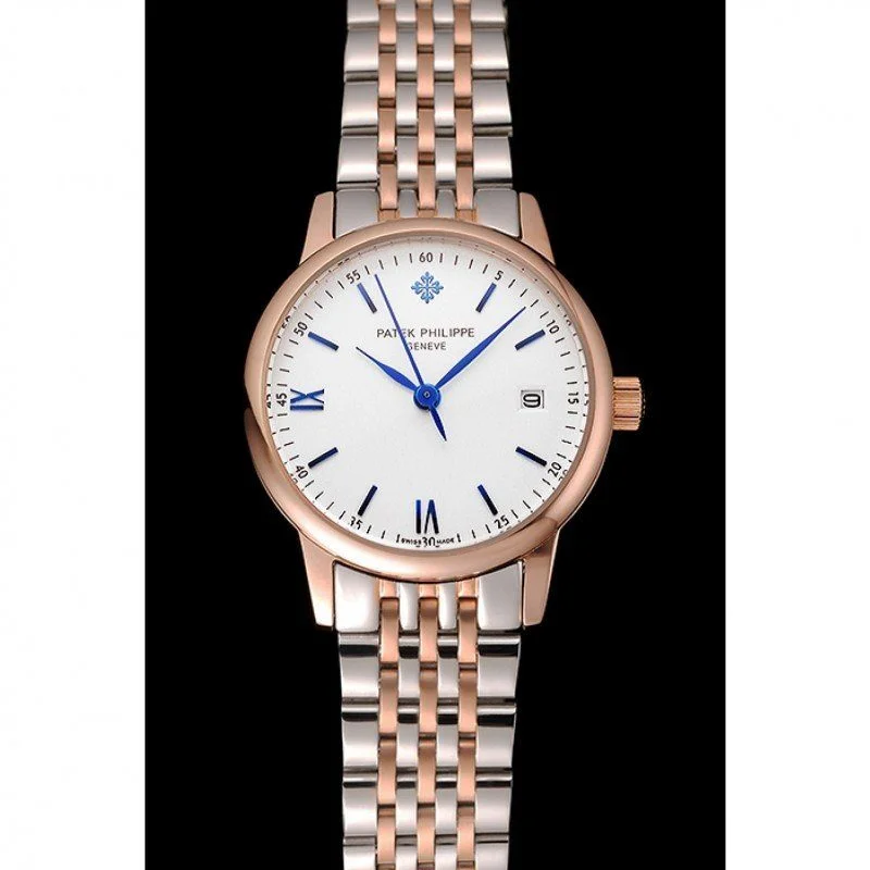 Calatrava Ladies Dial White 28 mm, Yellow Gold