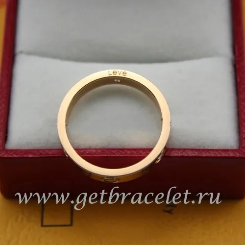 Cheap Cartier Love Pink Gold Ring With 3 Diamonds