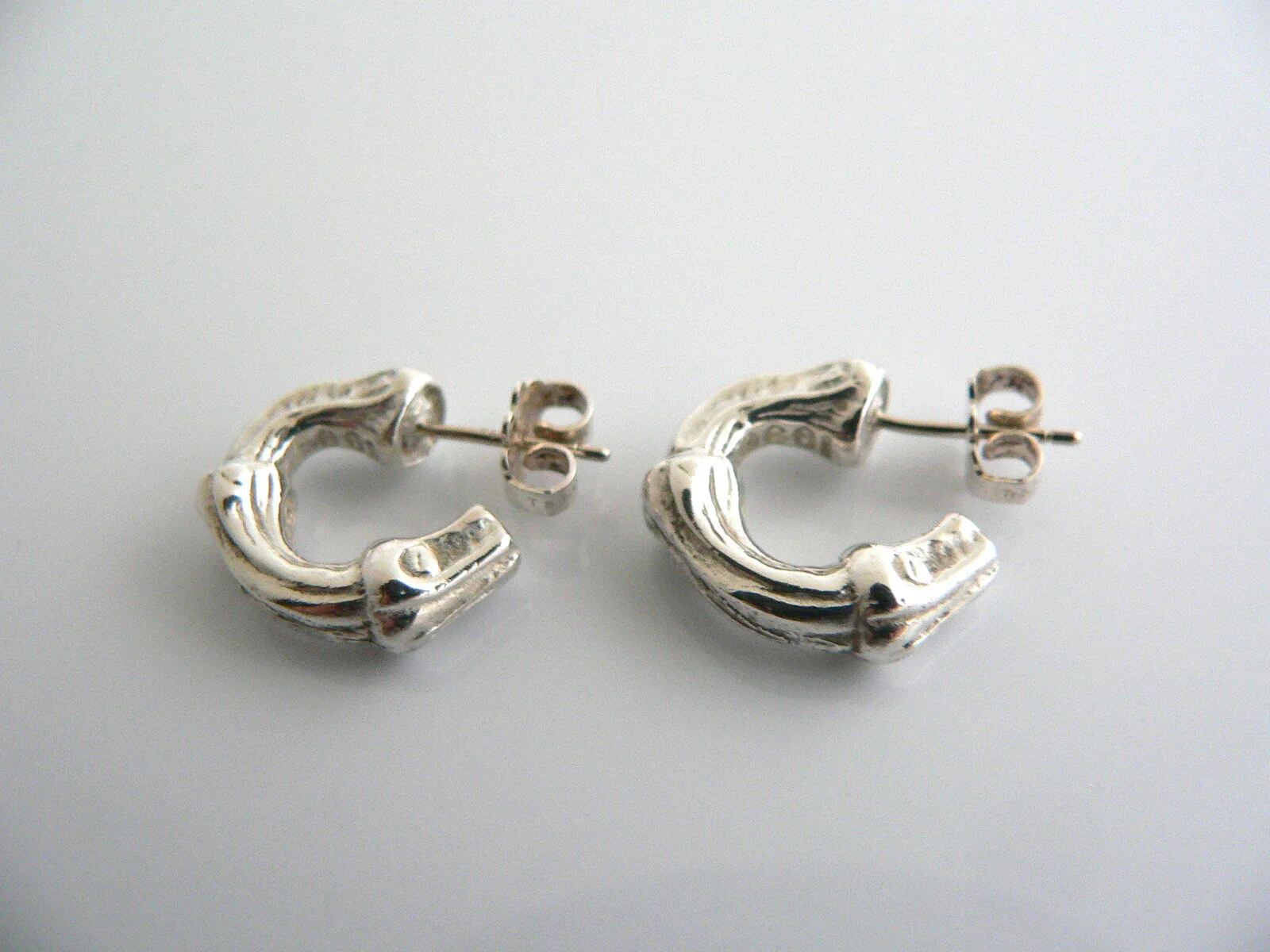 Tiffany & Co Bamboo Earrings Hoops Nature Sterling Silver Gift Love Garden Cool