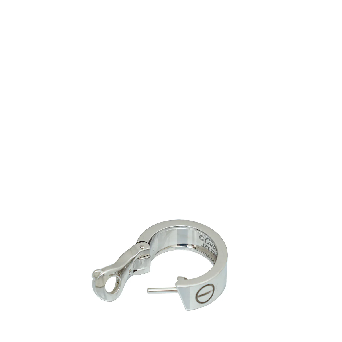 Cartier 18K White Gold 2 Diamond Love Earrings