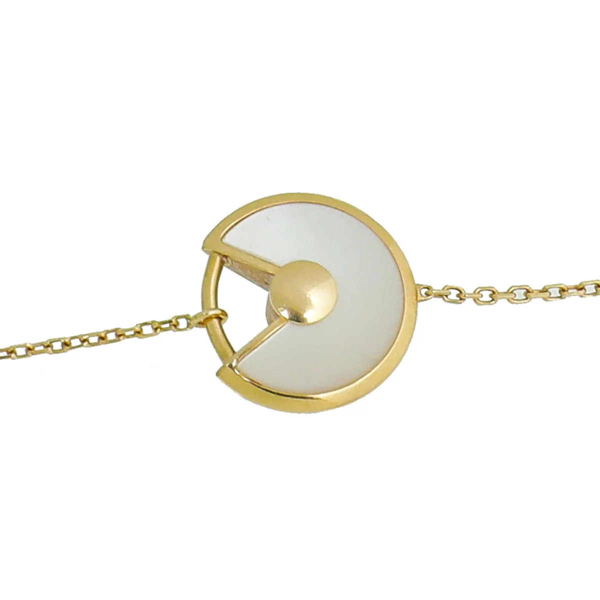 Cartier 18K Yellow Gold MOP Diamond Amulette De Cartier XS Model Bracelet