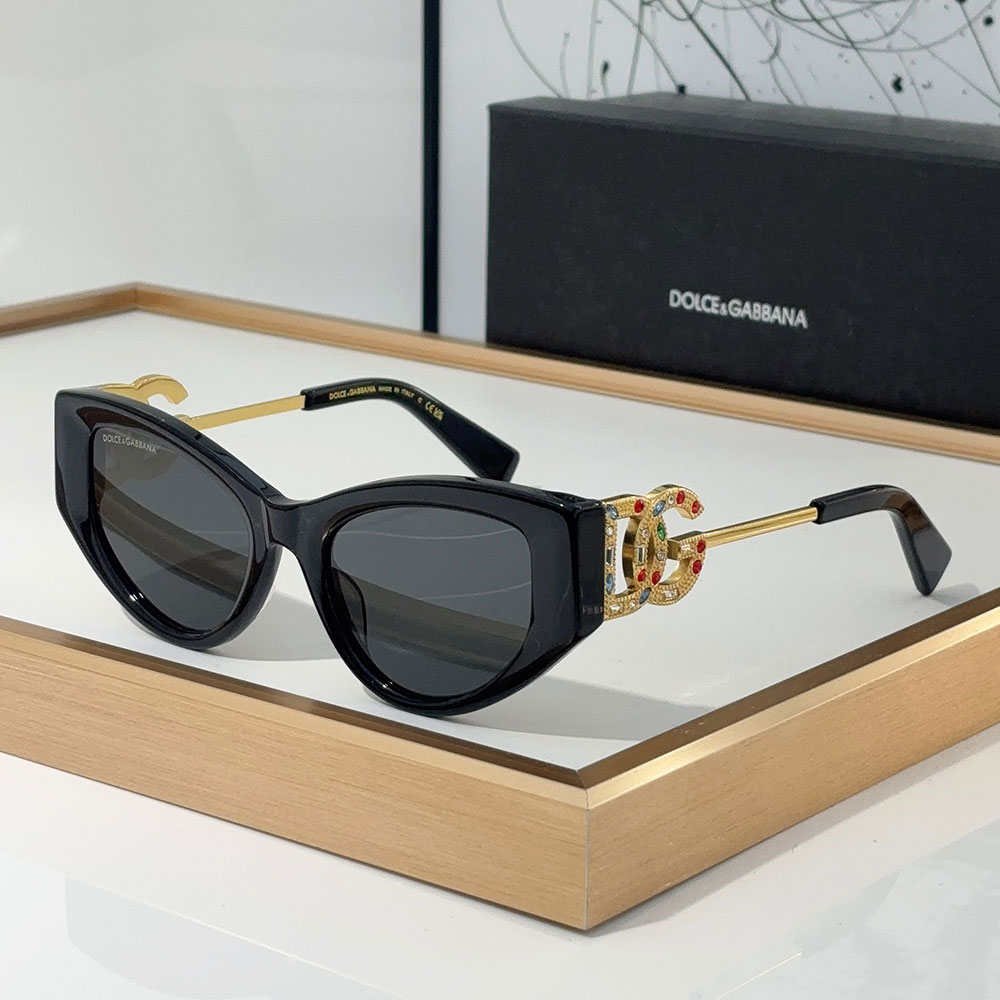 DOLCE & GABBAN DG Large Logo With Metal Mirror legs Sunglasses Top quality （Replica）