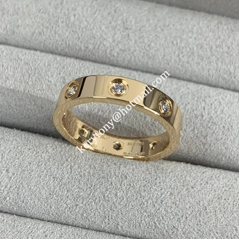 Good Reviews Cartier Love Ring 18K Rose Gold Ring With 8 Diamonds B4050800 For Sale