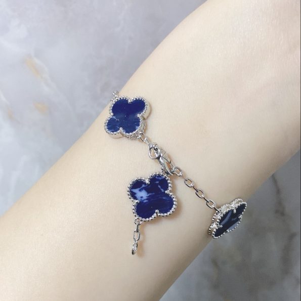 Van Cleef Bracelet Dupe, Sky Blue Clover Bracelet