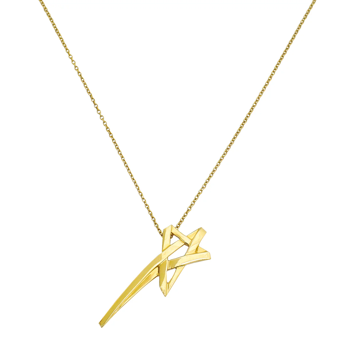 Tiffany & Co 18K Yellow Gold Paloma Picasso Shooting Star Pendant Necklace