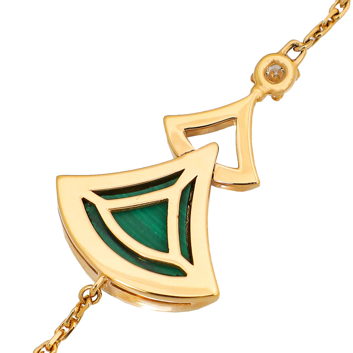 Bvlgari 18K Rose Gold Diamond Malachite Diva's Dream Bracelet
