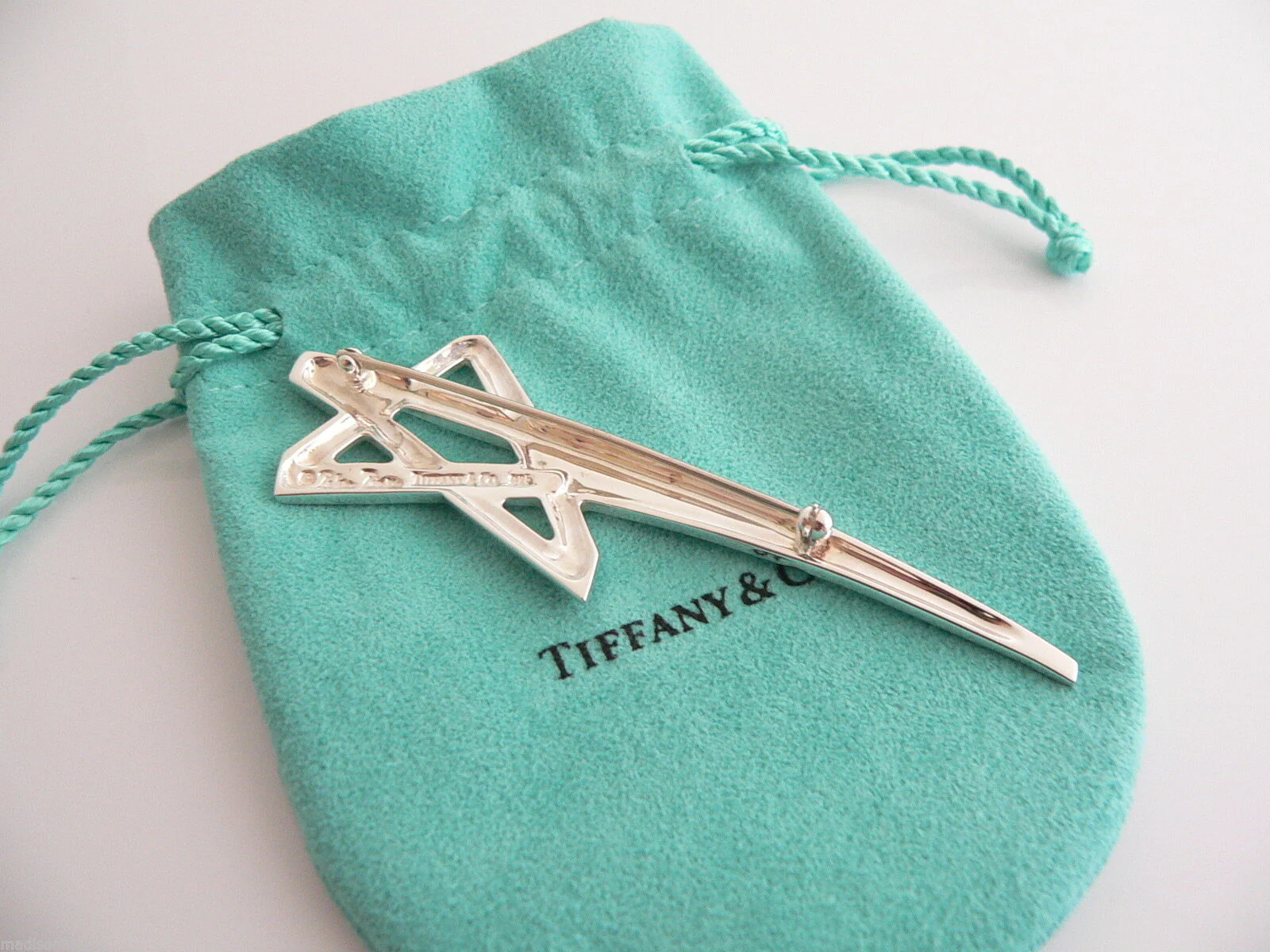 Tiffany & Co Silver Picasso Shooting Star Brooch Pin Rare Gift Pouch