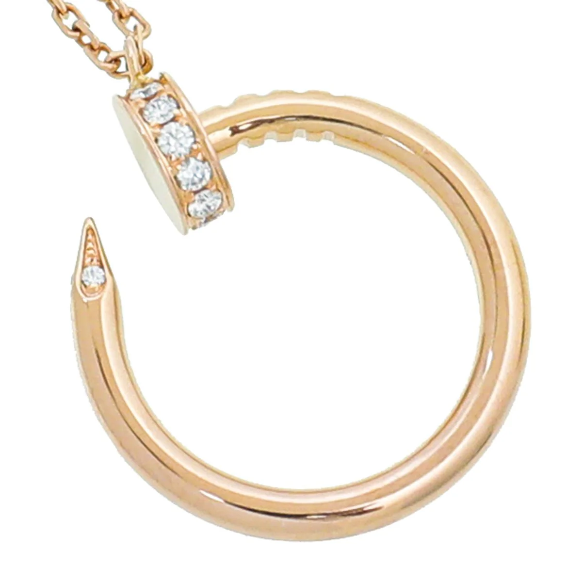 Cartier 18K Pink Gold Diamonds Juste Un Clou Necklace
