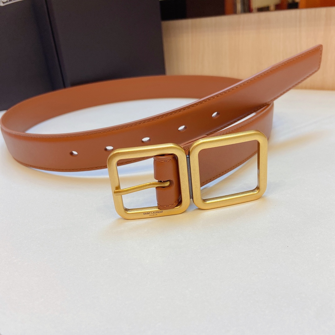 YSL Saint Laurent Leather Belts 1:1 Mirror Version