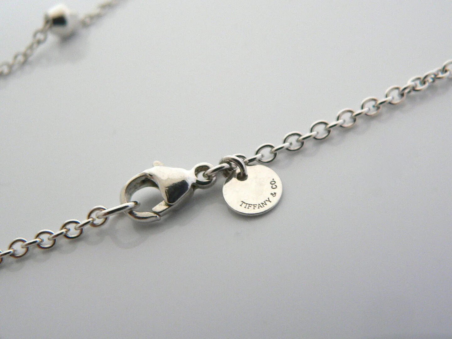 Tiffany & Co Station Necklace Barrel Ball Bead by the Yard Chain Pendant Gift