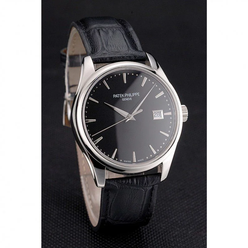 Calatrava Black Dial 41 mm, Stainless Steel