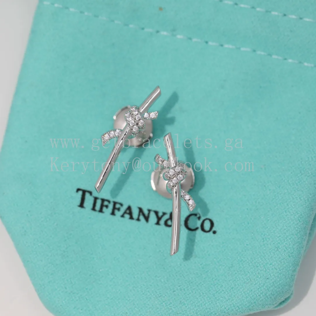 Tiffany Knot Earrings in Yellow Gold/Rose Gold/White Gold with Diamonds