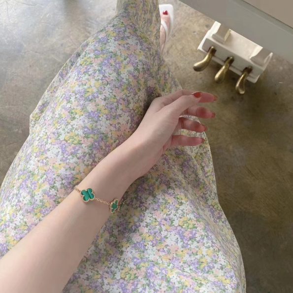 Van Cleef Bracelet Dupe, Green Clover Bracelet