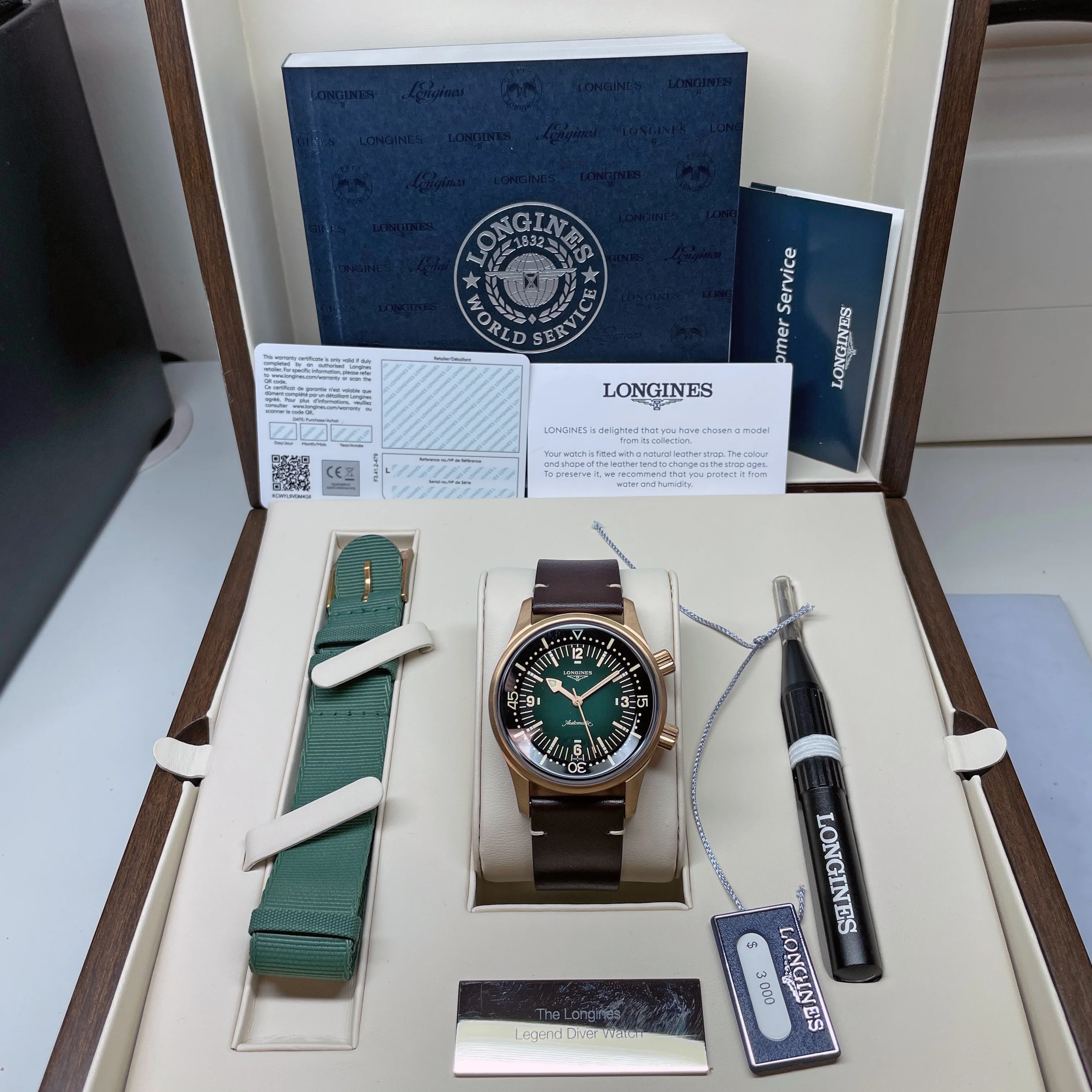Legend Diver 42MM Automatic Green Bronze Case Nato Watch L37741502