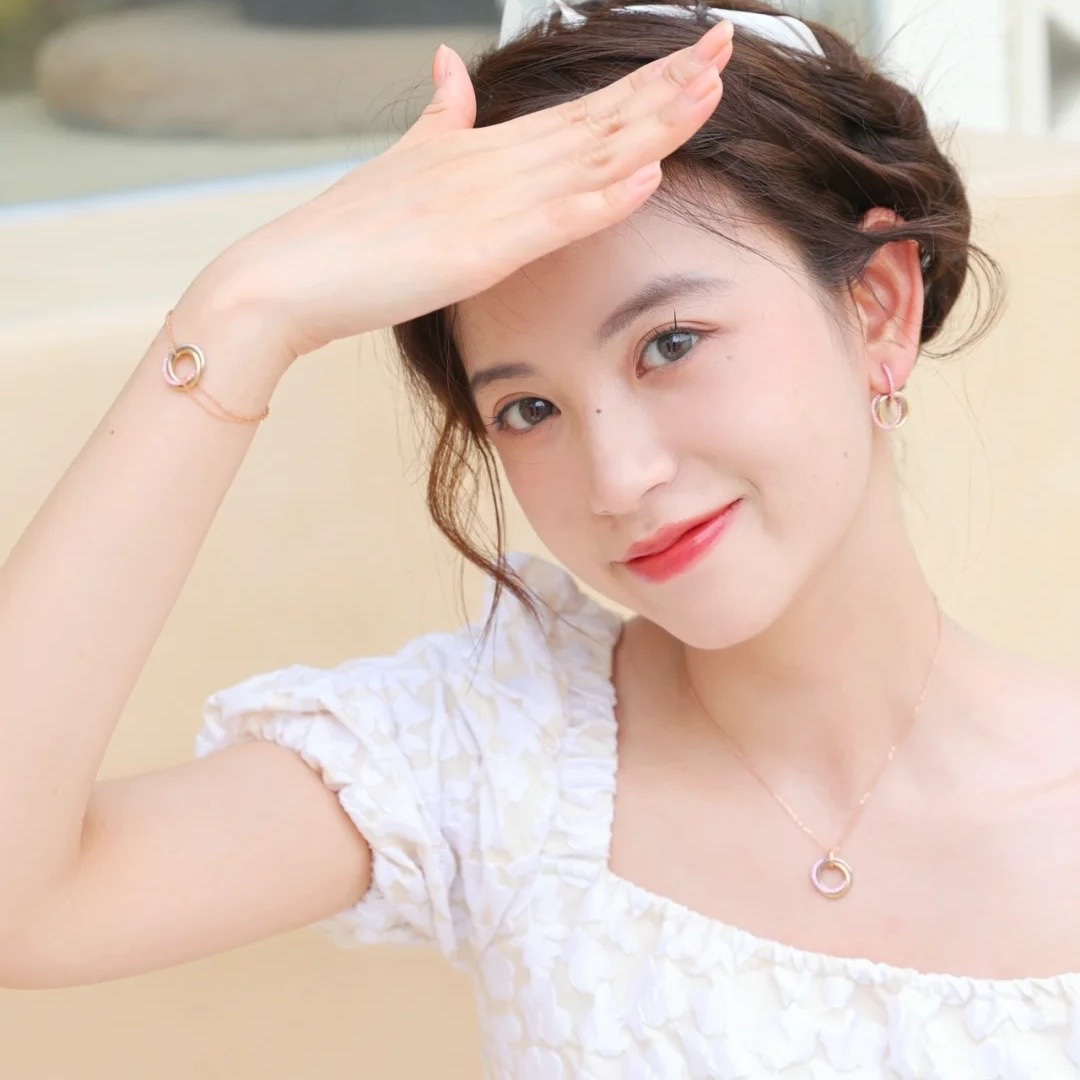 Cartier Triple Ring Pink Diamond Earrings